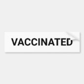 Gevaccineerd, zwart wit aanpasbaar bumpersticker (Voorkant)