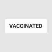 Gevaccineerd, zwart wit aanpasbaar naamplaatje (Voorkant)