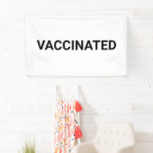 Gevaccineerd, zwart wit aanpasbaar spandoek (Insitu)