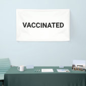Gevaccineerd, zwart wit aanpasbaar spandoek (Beurs)
