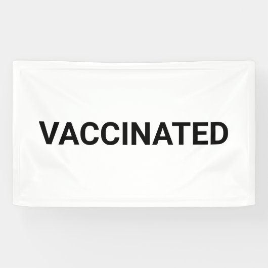 Gevaccineerd, zwart wit aanpasbaar spandoek (Horizontaal)