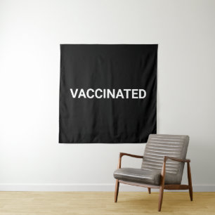 Gevaccineerd, zwart wit aanpasbaar tapijt wandkleed