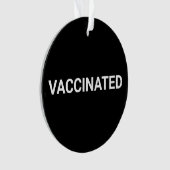Gevaccineerd, zwart wit aanpasbaar teken ornament (voorkant)