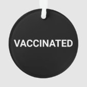 Gevaccineerd, zwart wit aanpasbaar teken ornament (achterkant)