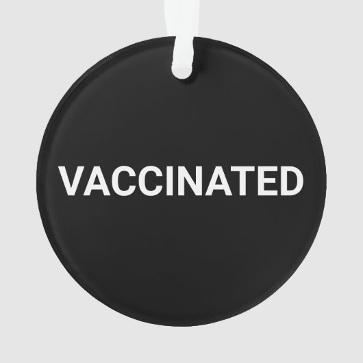 Gevaccineerd, zwart wit aanpasbaar teken ornament (achterkant)