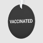 Gevaccineerd, zwart wit aanpasbaar teken ornament (voorkant)
