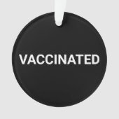 Gevaccineerd, zwart wit aanpasbaar teken ornament (voorkant)
