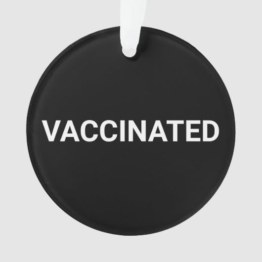 Gevaccineerd, zwart wit aanpasbaar teken ornament (voorkant)
