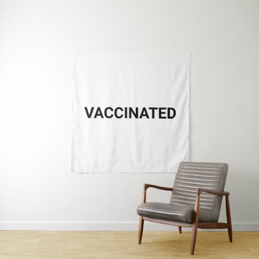 Gevaccineerd, zwart wit aanpasbaar wandkleed (In situ)