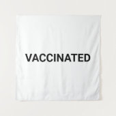 Gevaccineerd, zwart wit aanpasbaar wandkleed (Voorkant)