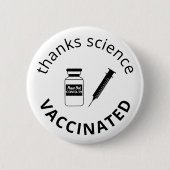 Gevaccineerde Bedankt van Covid-19 Ronde Button 5,7 Cm (Voorkant)
