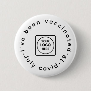 Gevaccineerde COVID-19   Business Logo Personeelso Ronde Button 5,7 Cm