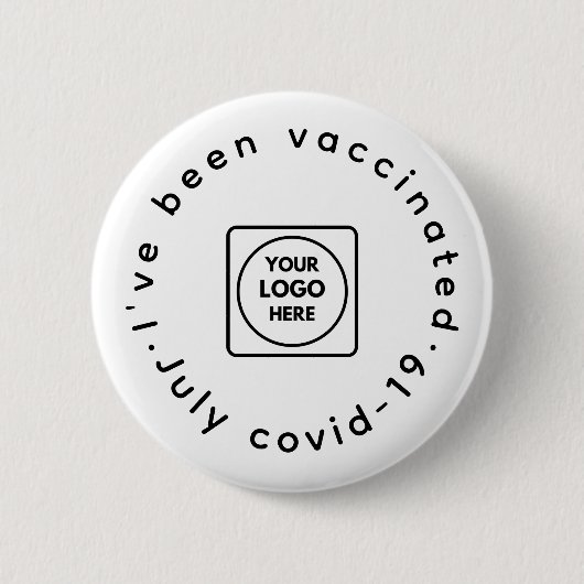 Gevaccineerde COVID-19 | Business Logo Personeelso Ronde Button 5,7 Cm (Voorkant)