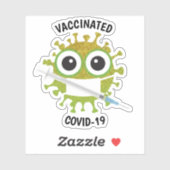 Gevaccineerde COVID-19 op maat gesneden vinylStick Sticker (Vel)