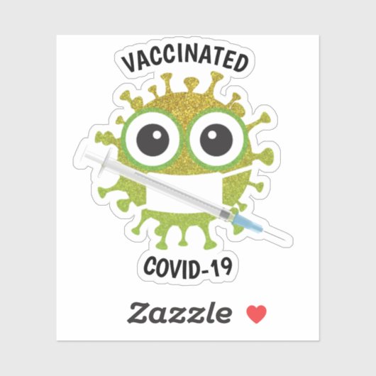 Gevaccineerde COVID-19 op maat gesneden vinylStick Sticker (Vel)