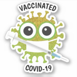 Gevaccineerde COVID-19 op maat gesneden vinylStick Sticker
