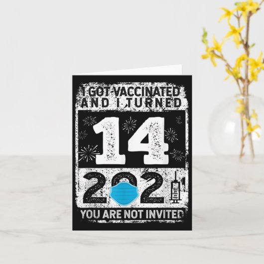 Gevaccineerde Grappige Humor Grafische 2021 Verjaa Kaart (Gele Bloem)