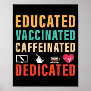 Gevaccineerde Grappige Humor Grafische Quote Nurs Poster