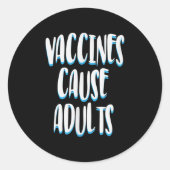 Gevaccineerde Grappige Humor Grafische Volwassenen Ronde Sticker (Voorkant)