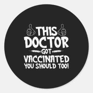 Gevaccineerde Grappige Humor Graphic Joke Quote Va Ronde Sticker