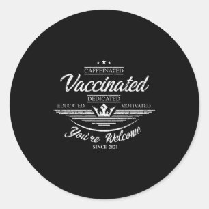 Gevaccineerde Grappige Humor Graphic Quote Volledi Ronde Sticker