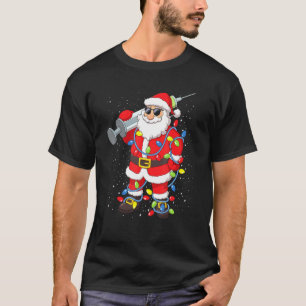 Gevaccineerde Kerstman met zonnebril slinger Kerst T-shirt