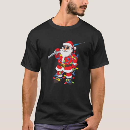gevaccineerde kerstman zonnebril kerstboom L T-shirt (Voorkant)