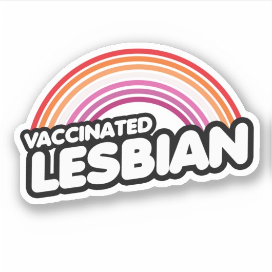 GEVACCINEERDE LESBIENNE STICKER (Voorkant)