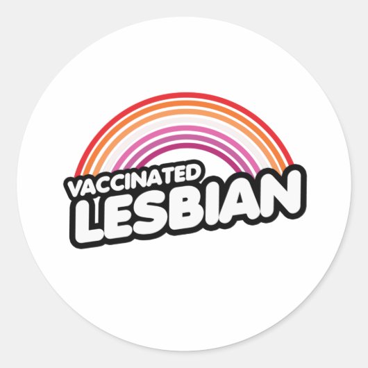 GEVACCINEERDE LESBISCHE RONDE STICKER (Voorkant)