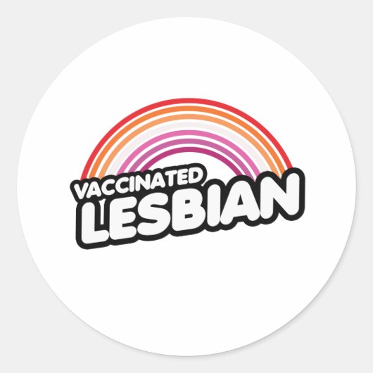 GEVACCINEERDE LESBISCHE RONDE STICKER (Voorkant)