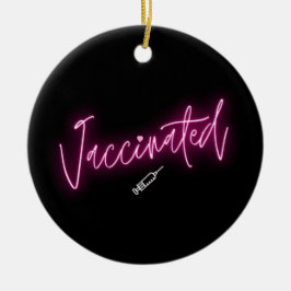 Gevaccineerde moderne neonkalligrafie Chic Girly C Keramisch Ornament