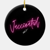 Gevaccineerde moderne neonkalligrafie Chic Girly C Keramisch Ornament (Achterkant)