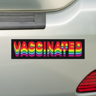 Gevaccineerde pride lgbt gay queer regenboog zwart bumpersticker