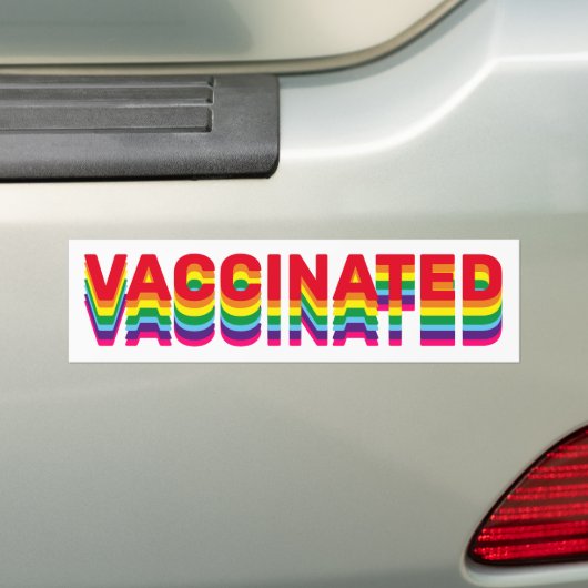 Gevaccineerde pride lgbt gay queer regenboogretro bumpersticker (Op auto)