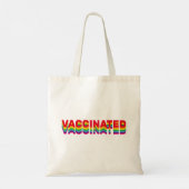 Gevaccineerde pride lgbt gay queer regenboogretro tote bag (Achterkant)