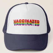 Gevaccineerde pride lgbt gay queer regenboogretro trucker pet (Voorkant)
