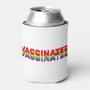 Gevaccineerde pride lgbt gay rainbow retro kleuren blikjeskoeler