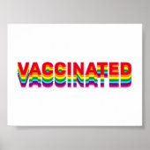 Gevaccineerde pride lgbt gay rainbow retro kleuren poster (Voorkant)