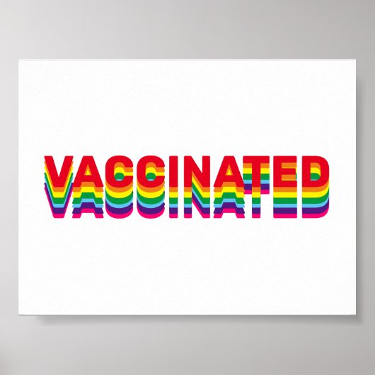 Gevaccineerde pride lgbt gay rainbow retro kleuren poster (Voorkant)