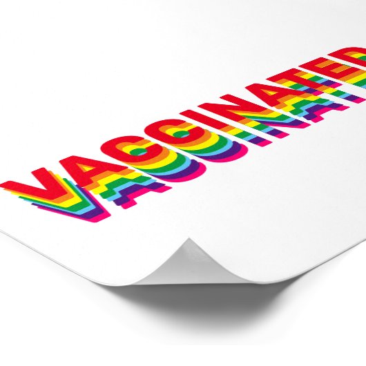 Gevaccineerde pride lgbt gay rainbow retro kleuren poster (Hoek)