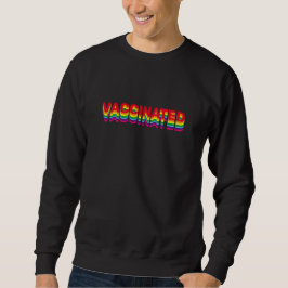 Gevaccineerde pride lgbt gay retro regenboog zwart trui