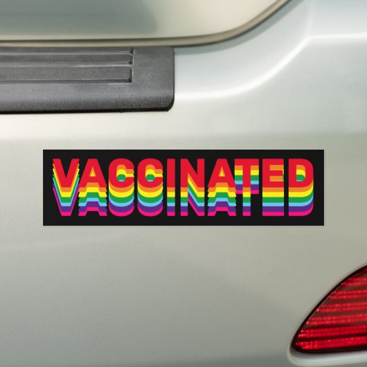 Gevaccineerde pride lgbt homo queer regenboog zwar bumpersticker (Op auto)