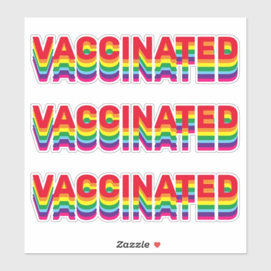 Gevaccineerde pride lgbt homoregenboogkleuren retr sticker (Vel)