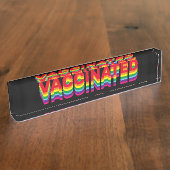 Gevaccineerde pride lgbt queer gay regenboog zwart naambordje (Zijkant)