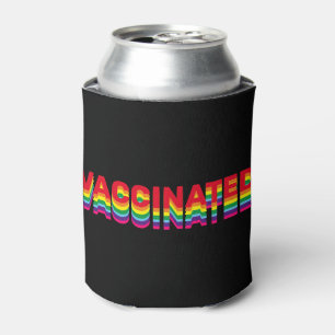 Gevaccineerde pride lgbt regenboogretro kleuren zw blikjeskoeler