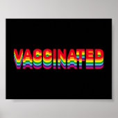 Gevaccineerde pride lgbt regenboogretro kleuren zw poster (Voorkant)