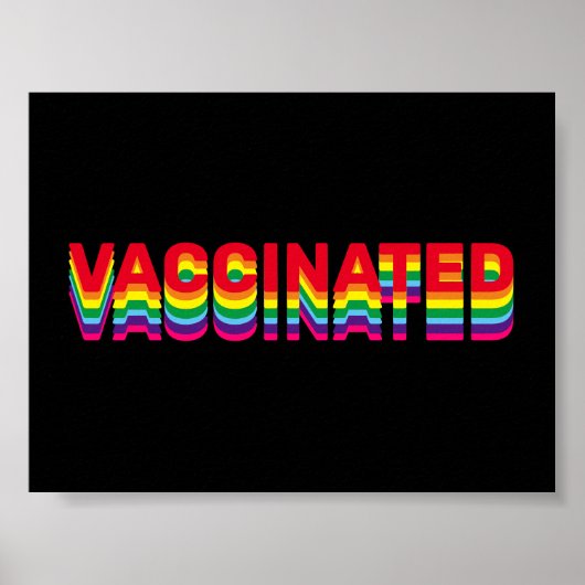 Gevaccineerde pride lgbt regenboogretro kleuren zw poster (Voorkant)