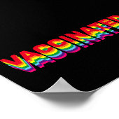 Gevaccineerde pride lgbt regenboogretro kleuren zw poster (Hoek)