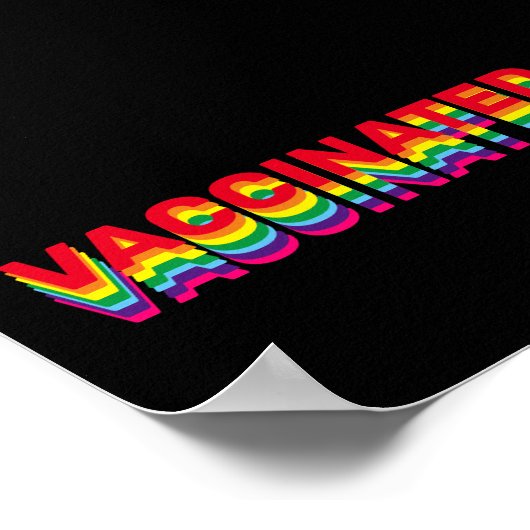 Gevaccineerde pride lgbt regenboogretro kleuren zw poster (Hoek)