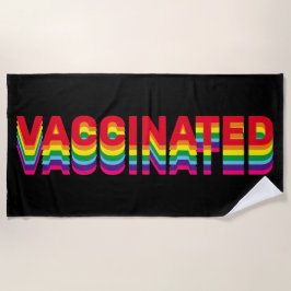 Gevaccineerde pride lgbt regenboogretro kleuren zw strandlaken